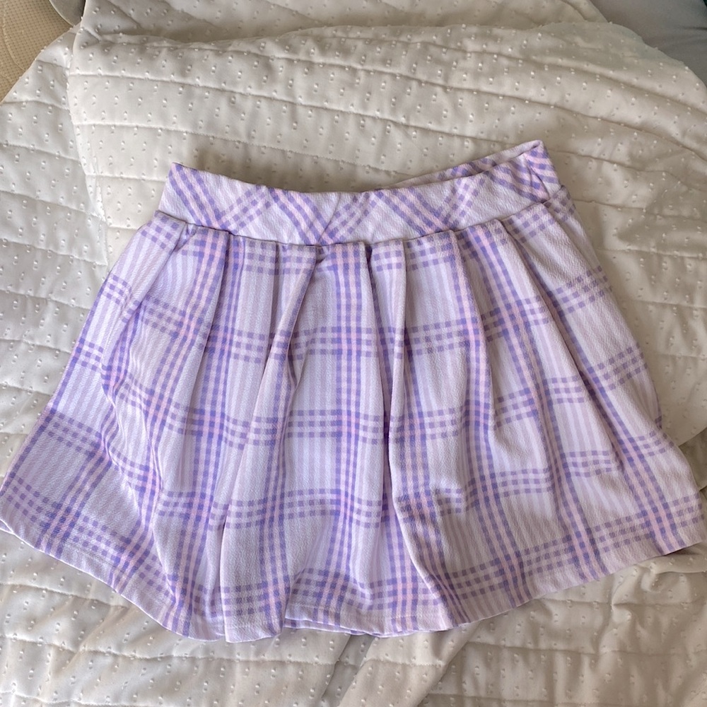 Delicate Purple Pastel Plaid Skirt